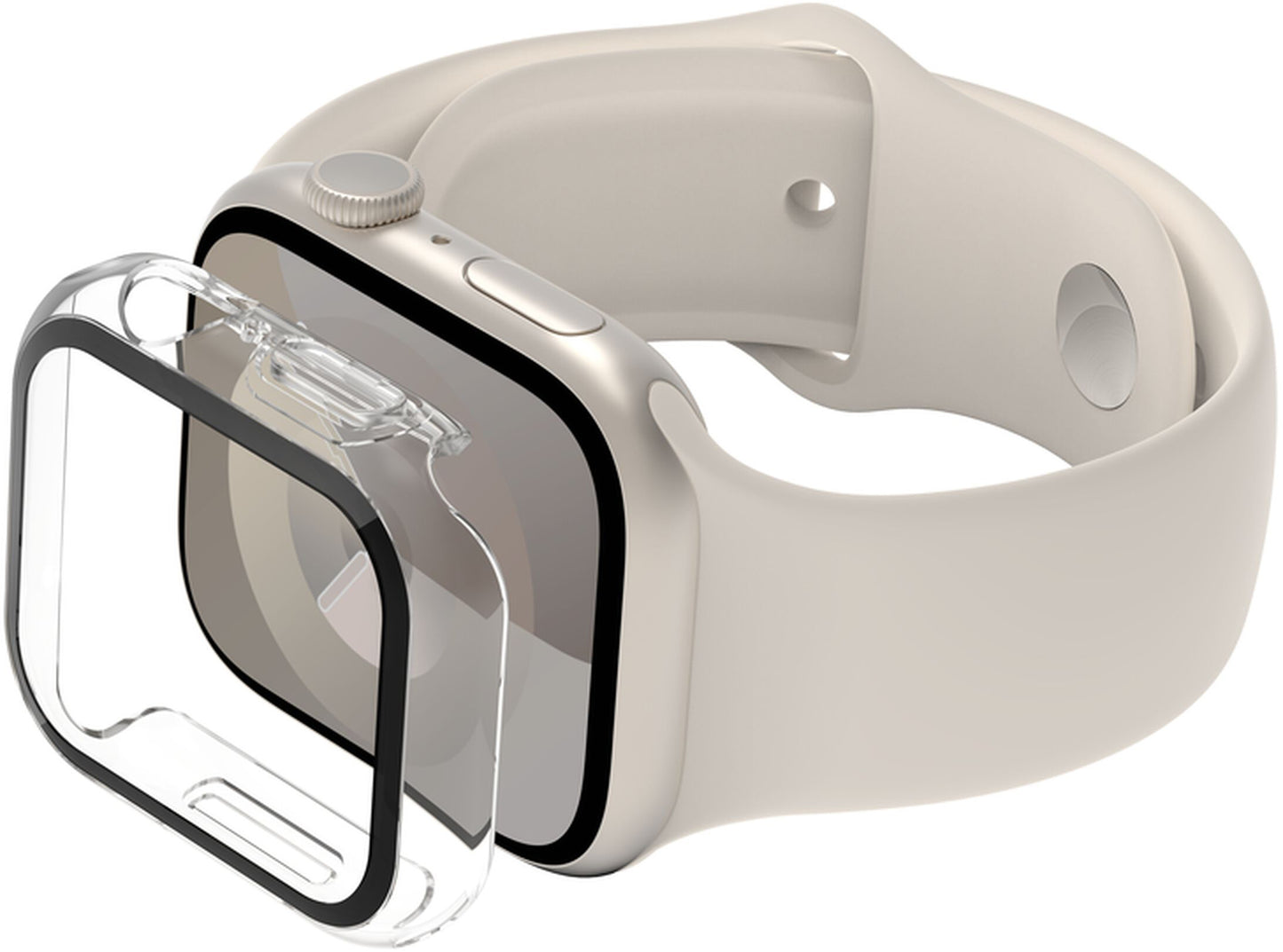 Ovitek Belkin ScreenForce TemperedCurve za Apple Watch 40mm / 41mm serije, Prozoren OVG003zzCL