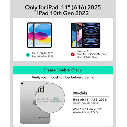 Ovitek s tipkovnico za Apple iPad (2025) / (2022), ESR, Rebound, Siv