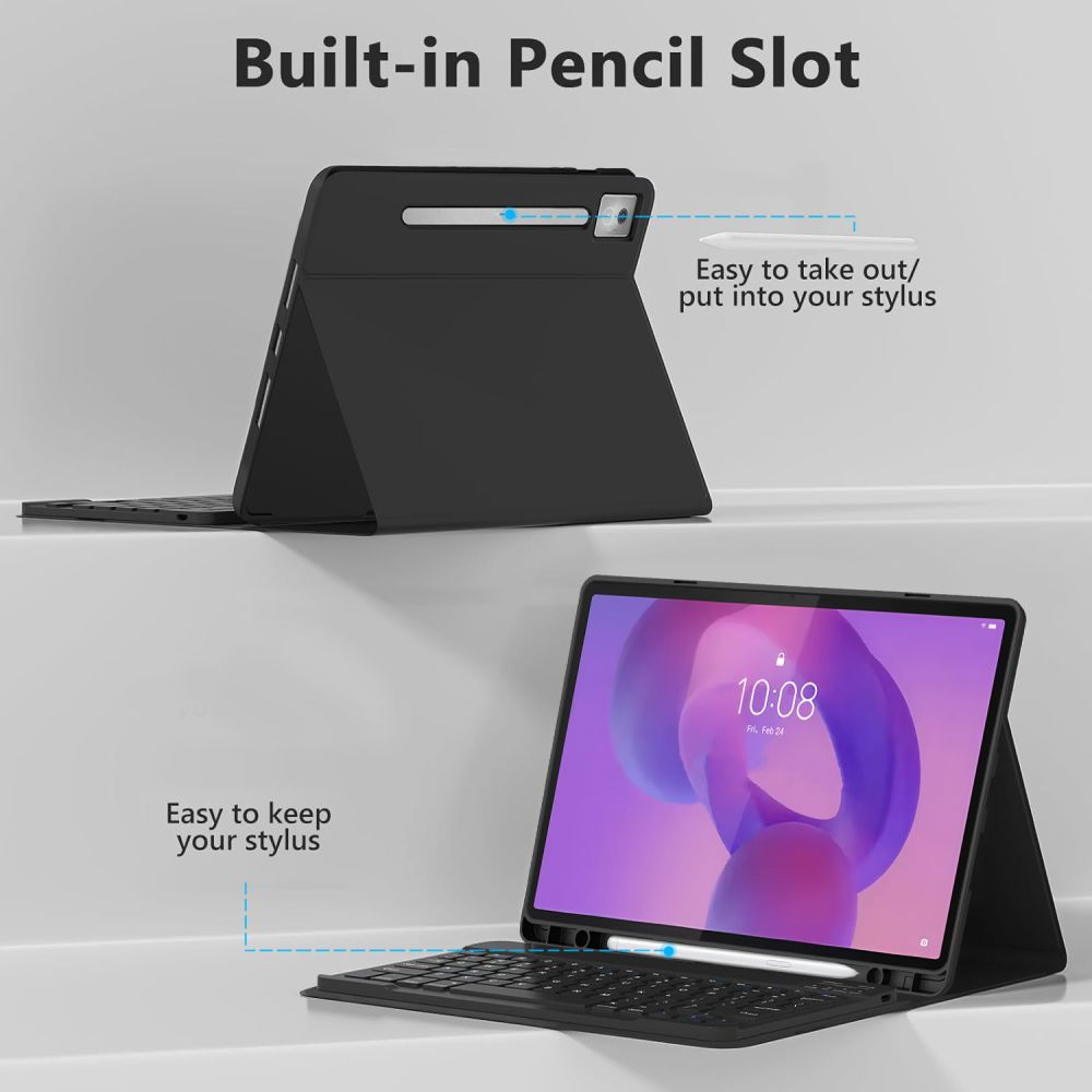 Ovitek s tipkovnico za Lenovo Idea Tab Pro, Tech-Protect, SC PEN, črn