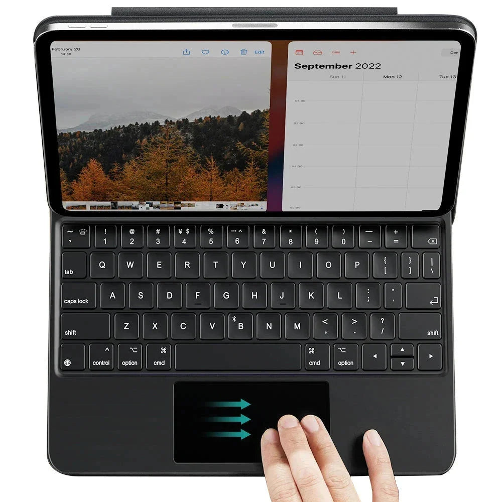 Ovitek s tipkovnico za Apple iPad (2025) / (2022), ESR, Rebound, Siv