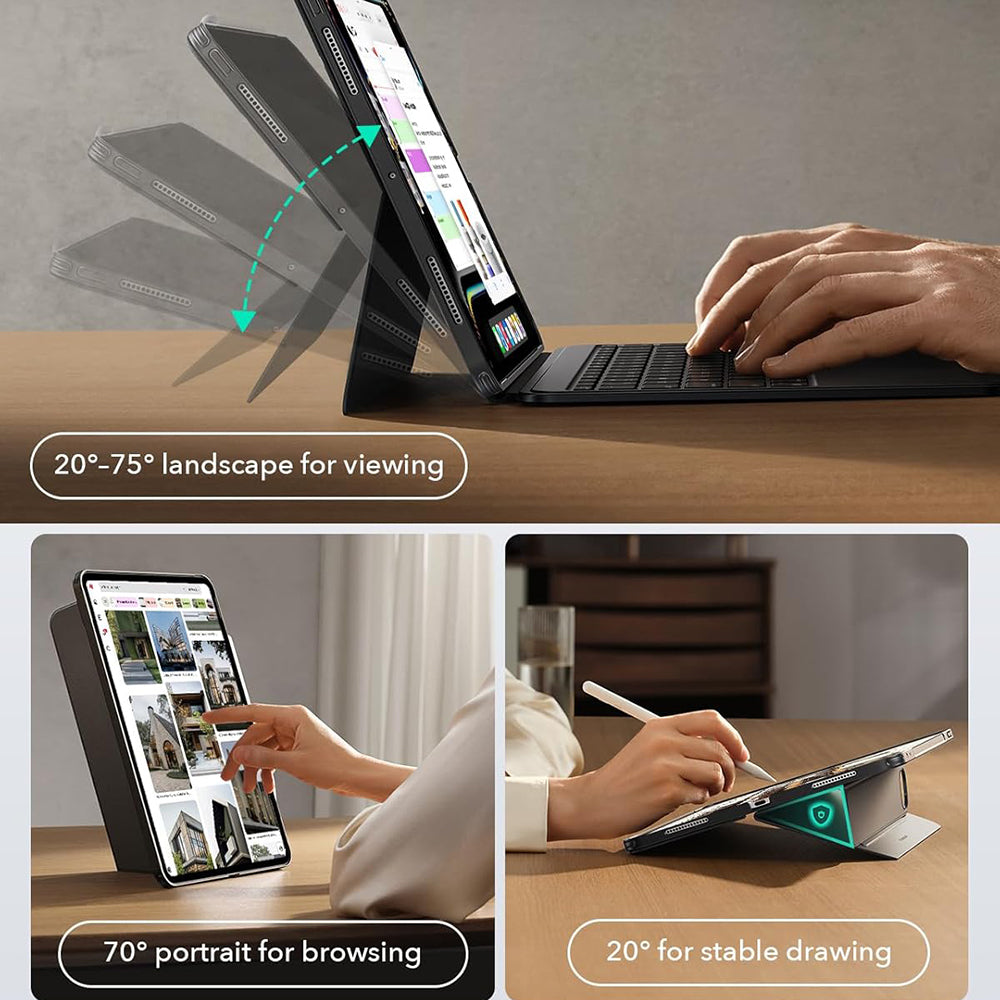 Ovitek s tipkovnico za Apple iPad Air 13 (2025) / Air 13 (2024), ESR, Shift, Siva