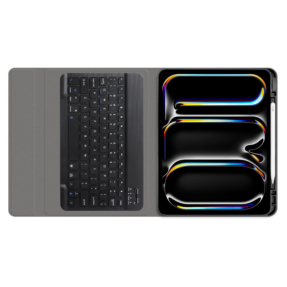 Ovitek s tipkovnico za Apple iPad Pro 11 (2024), Techsuit, CozyTab, Črn