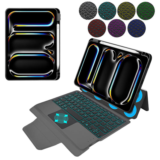 Ovitek s tipkovnico za Apple iPad Pro 11 (2024), Techsuit, KeyTab Pro, Črn