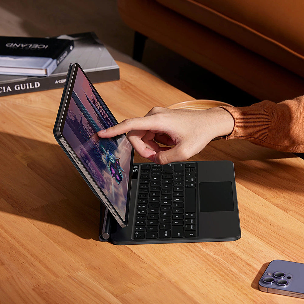 Ovitek s tipkovnico za Apple iPad Pro 12.9 (2022) / Pro 12.9 (2021) / Pro 12.9 (2020) / Pro 12.9 (2018), Baseus, Brilliance, Siv