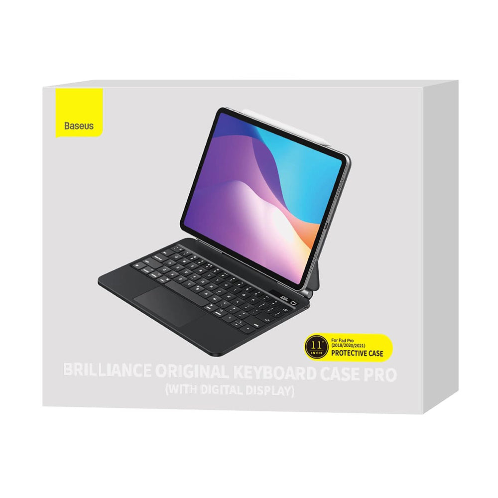 Ovitek s tipkovnico za Apple iPad Pro 12.9 (2022) / Pro 12.9 (2021) / Pro 12.9 (2020) / Pro 12.9 (2018), Baseus, Brilliance, Siv