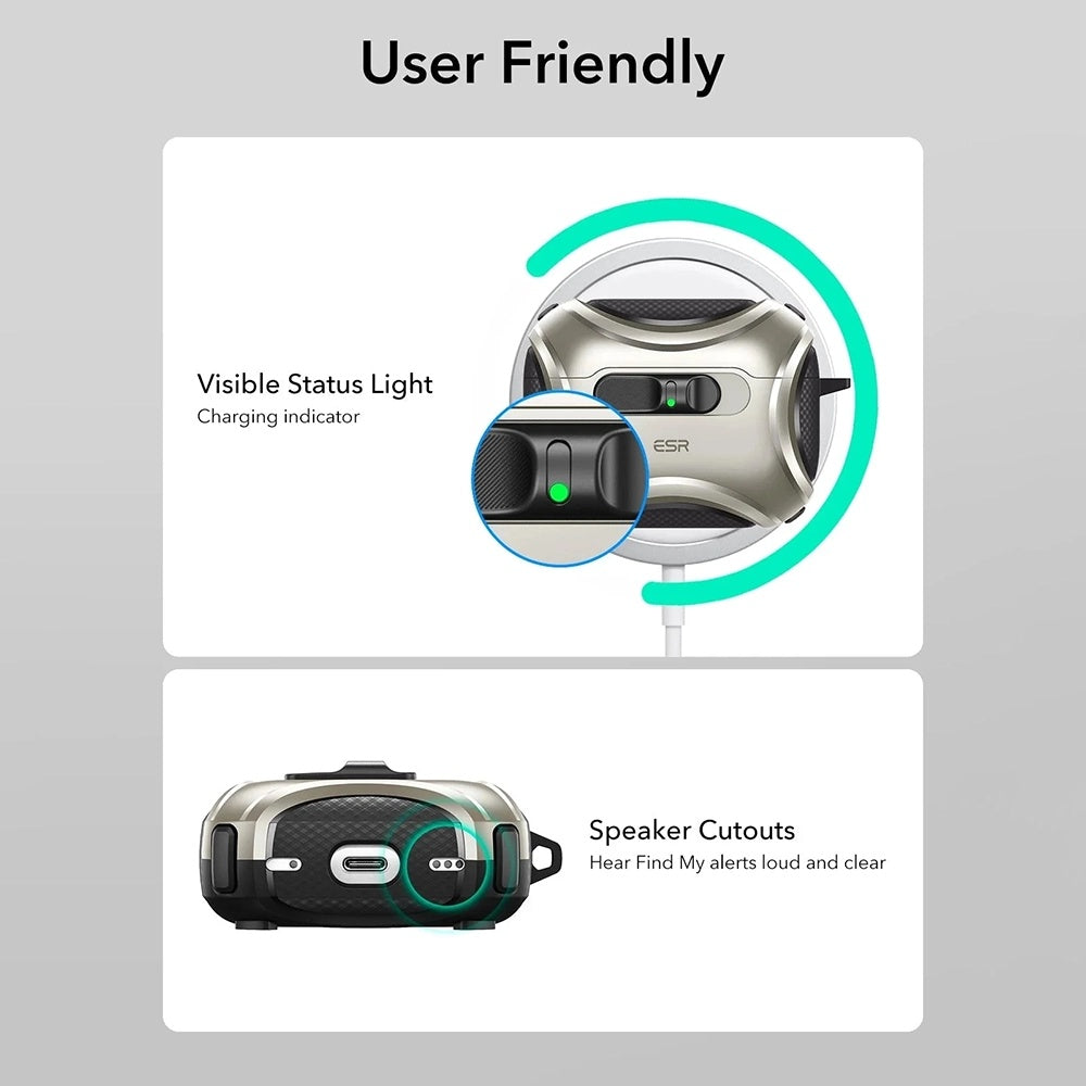 Ovitek ESR Cyber FlickLock za Apple AirPods Pro 3, Siv