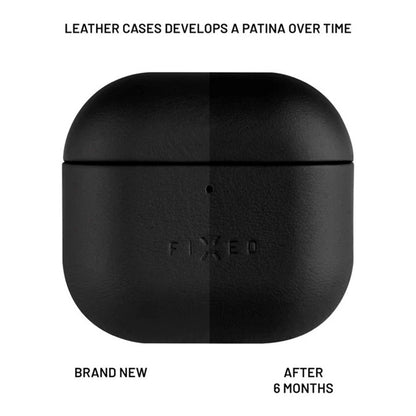 Ovitek Fixed PodsLeather za Apple AirPods 4, črn