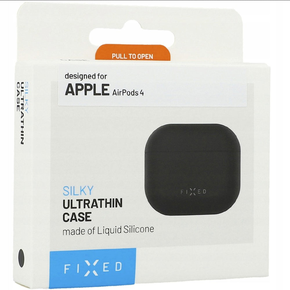 Ovitek Fixed Silky za Apple AirPods 4, Črn