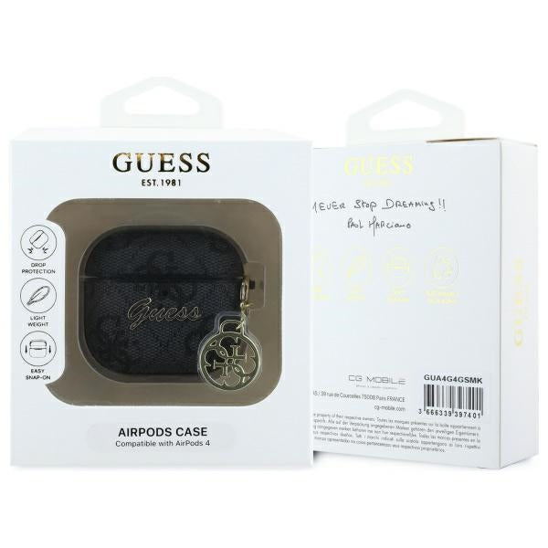 Ovitek Guess 4G Charm za Apple AirPods 4, rjava