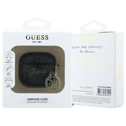 Ovitek Guess 4G Charm za Apple AirPods 4, rjava