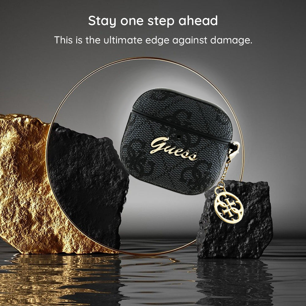 Ovitek Guess 4G Charm za Apple AirPods 4, Črn