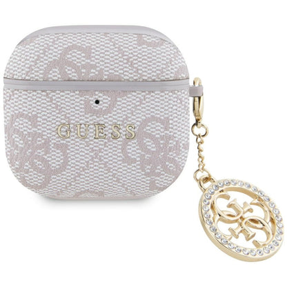 Ovitek Guess 4G Strass Charm za Apple AirPods 4, Roza