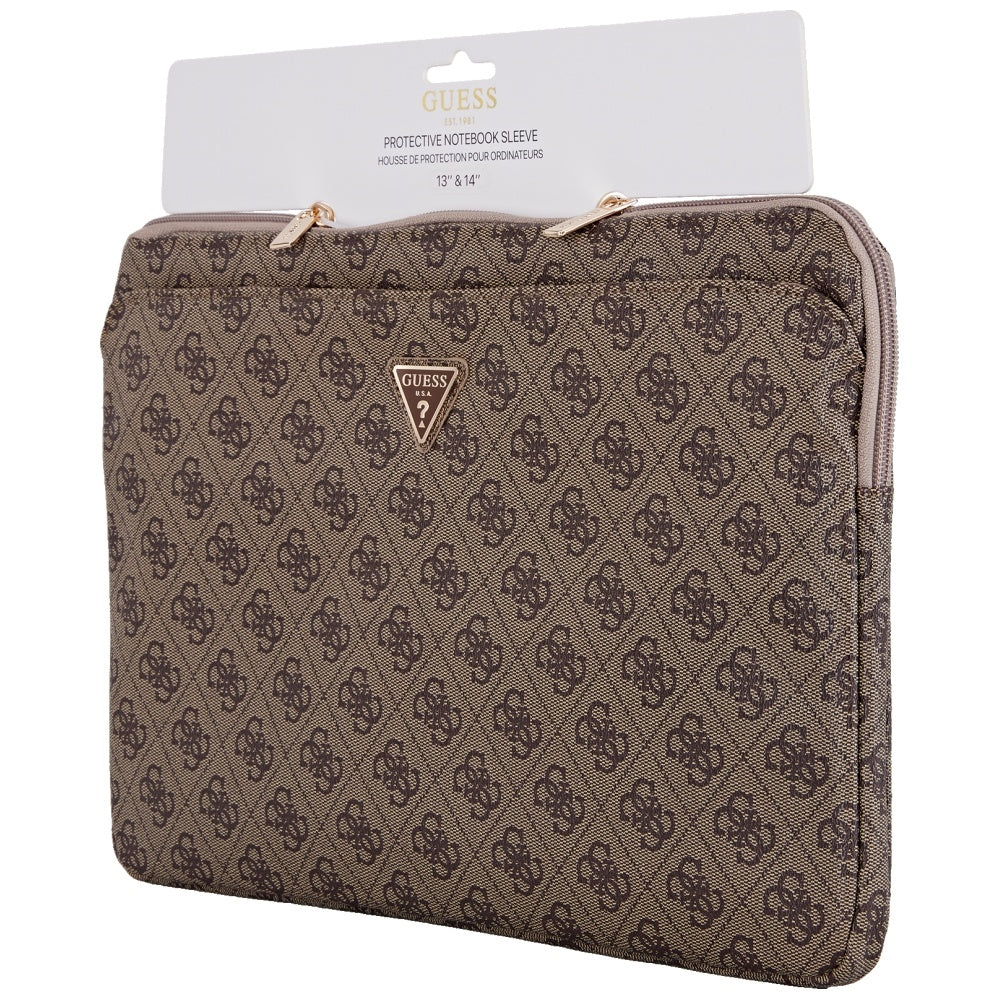 Ovitek Guess 4G Triangle Logo za prenosnik 14inch, rjava