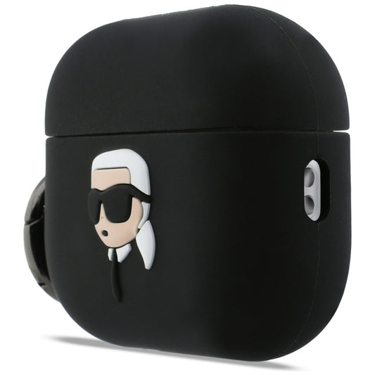 Ovitek Karl Lagerfeld 3D Karl's Head za Apple Airpods Pro 3, Črn