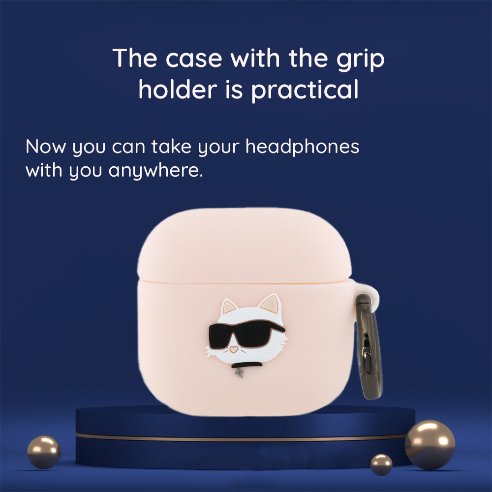 Ovitek Karl Lagerfeld 3D Choupette's Head za Apple AirPods 4, Črn
