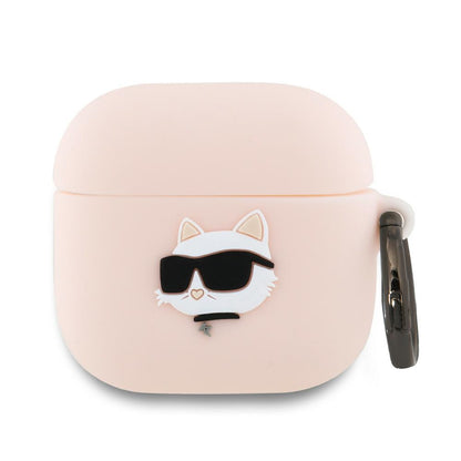 Ovitek Karl Lagerfeld 3D Choupette's Head za Apple AirPods 4, Roza