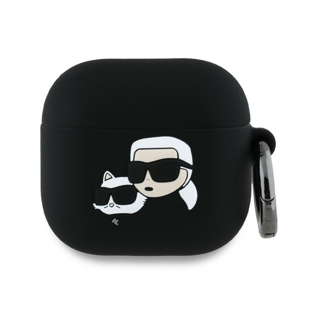 Ovitek Karl Lagerfeld 3D Karl & Choupette's Heads za Apple AirPods 4, Črn