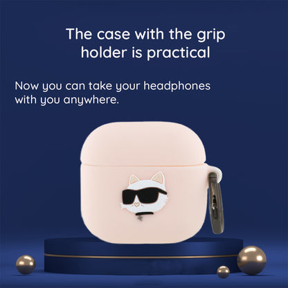Ovitek Karl Lagerfeld 3D Karl & Choupette's Heads za Apple AirPods 4, Črn