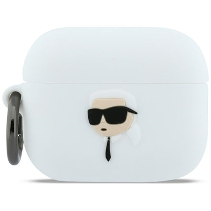 Karl Lagerfeld 3D Karl's Head Case for Apple AirPods Pro 3, White