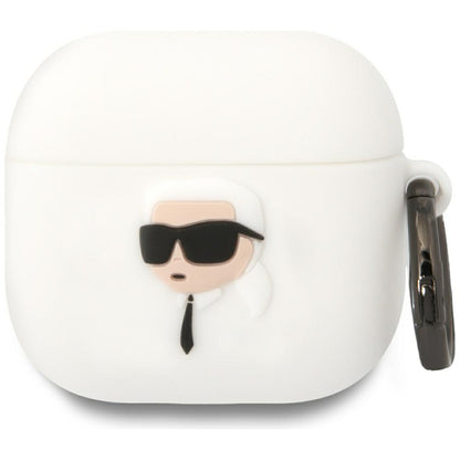Ovitek Karl Lagerfeld 3D NFT Karl's Head za Apple AirPods 4, Bel