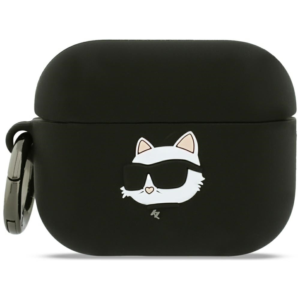 Ovitek Karl Lagerfeld Silicone Choupette's Head 3D za Apple AirPods Pro 3, črn
