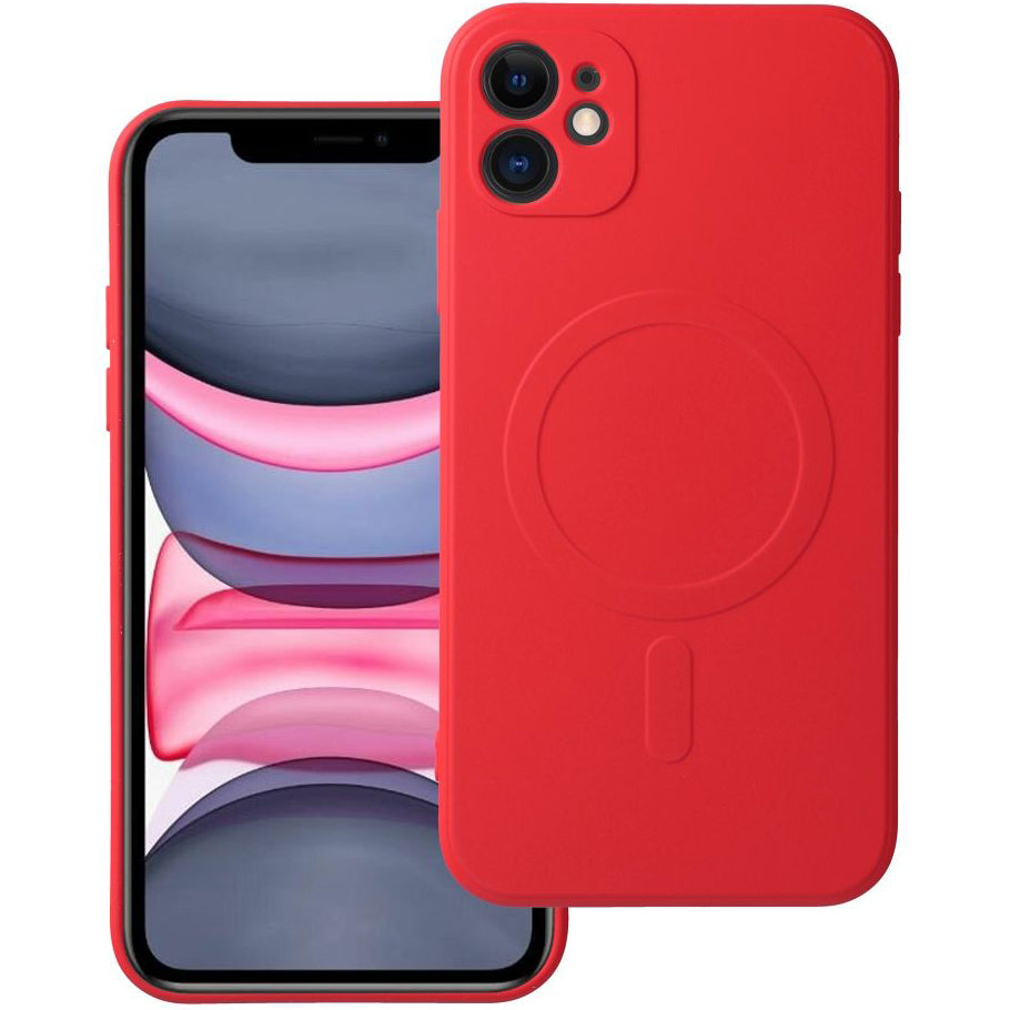 Ovitek MagSafe za Apple iPhone 11, OEM, Silicone Mag, rdeč