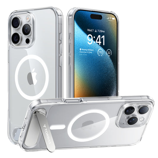 Ovitek MagSafe za Apple iPhone 16 Pro Max, Torras, Pstand, Prozoren