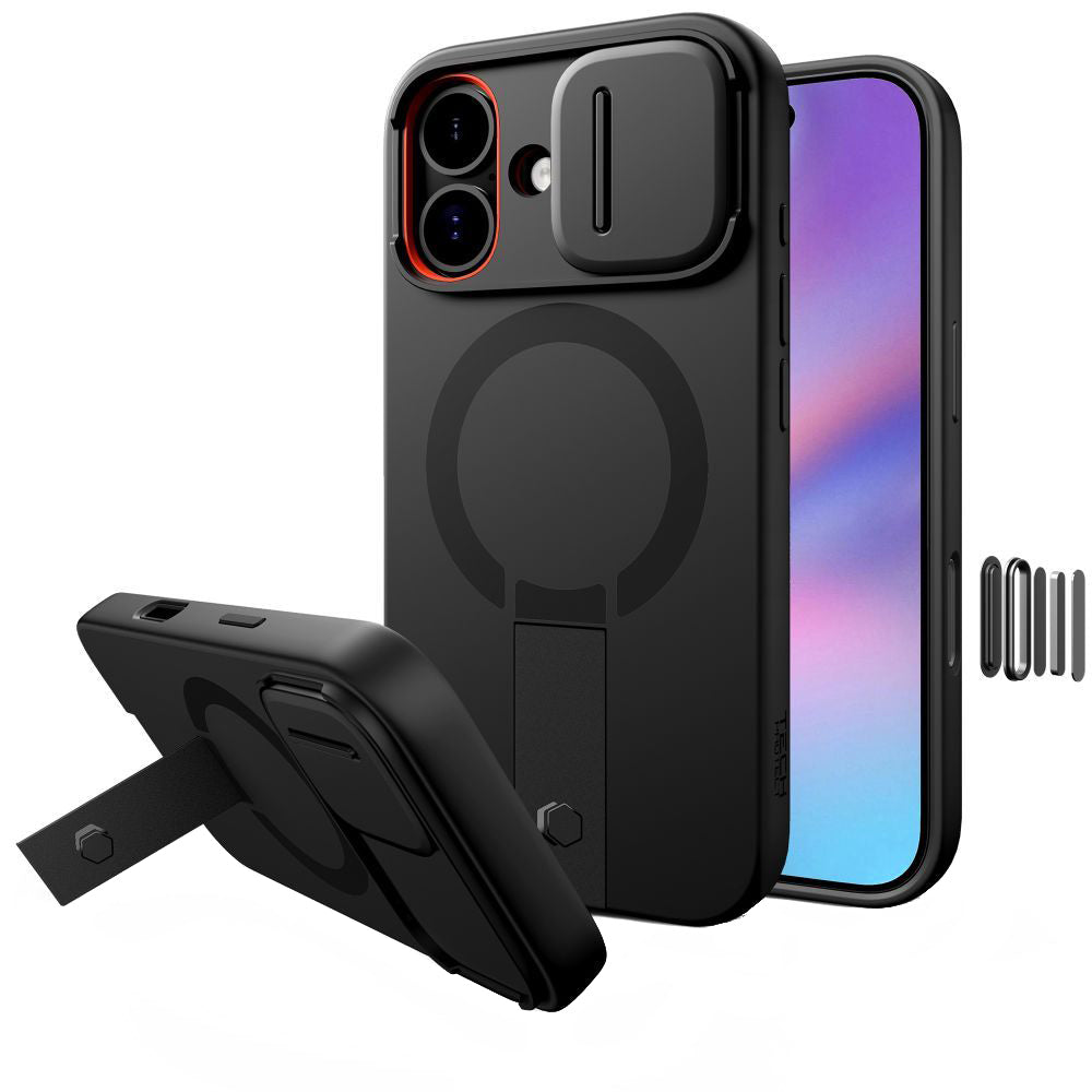 Ovitek MagSafe za Apple iPhone 17, Tech-Protect, Kevlar Aura, Črn