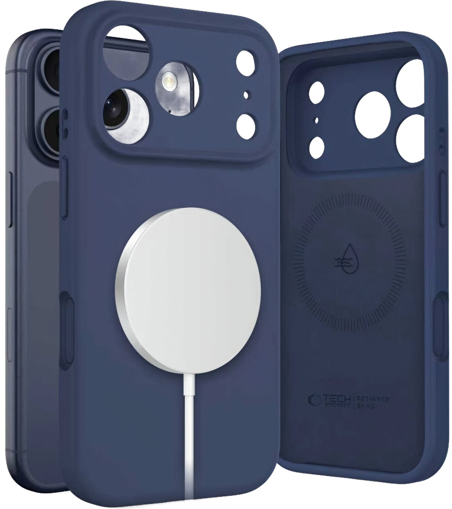 Ovitek MagSafe za Apple iPhone 17 Pro, Tech-Protect, Silikon, Temno modra