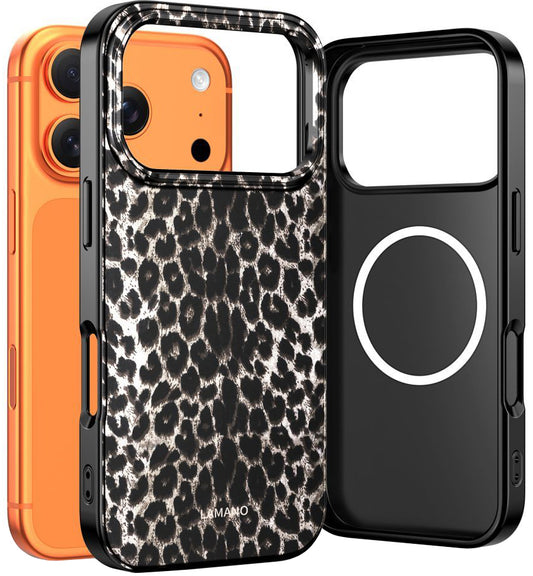 Ovitek MagSafe za Apple iPhone 17 Pro Max, Tech-Protect, Lamano Leopard, Črn