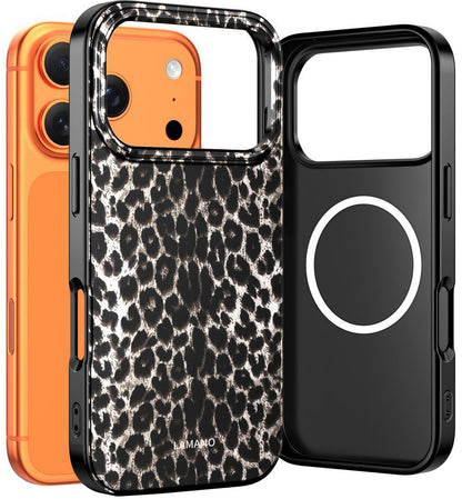 Ovitek MagSafe za Apple iPhone 17 Pro, Tech-Protect, Lamano Leopard, Črn