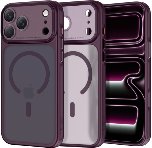 MagSafe ovitek za Apple iPhone 18 Pro / 17 Pro, Tech-Protect, MagPeak CC, mat bordo
