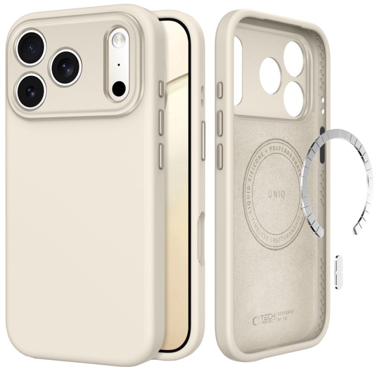 Ovitek MagSafe za Apple iPhone 18 Pro / 17 Pro, Tech-Protect, Uniq CC, Bež