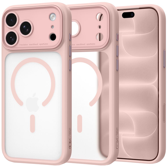 MagSafe ovitek za Apple iPhone 18 Pro / 17 Pro, Tech-Protect, MagPeak CC, mat roza barva
