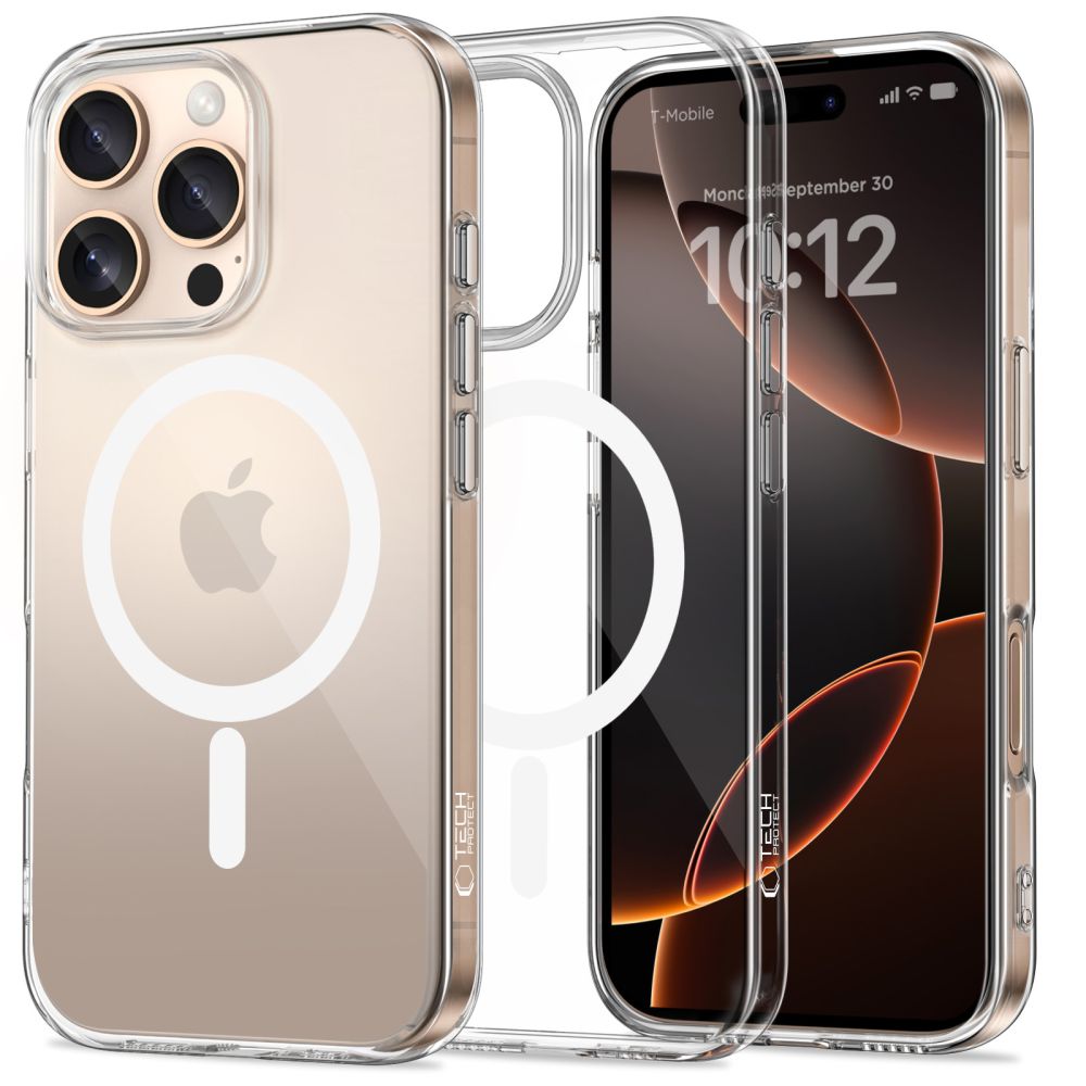 Ohišje MagSafe za Apple iPhone 16 Pro, Tech-Protect, Flexair+, prozorno 