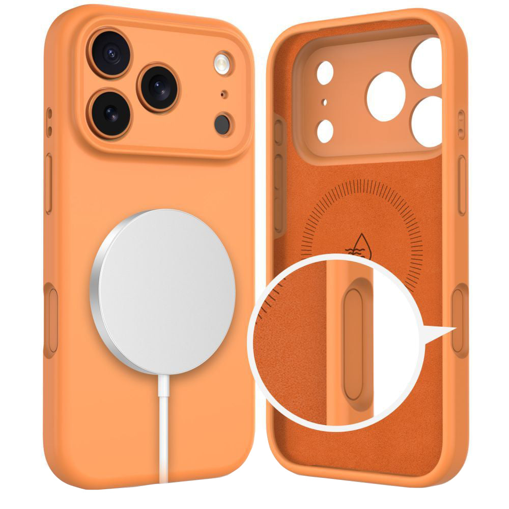 Ovitek MagSafe za Apple iPhone 17 Pro, Tech-Protect, Silikon, Oranžen