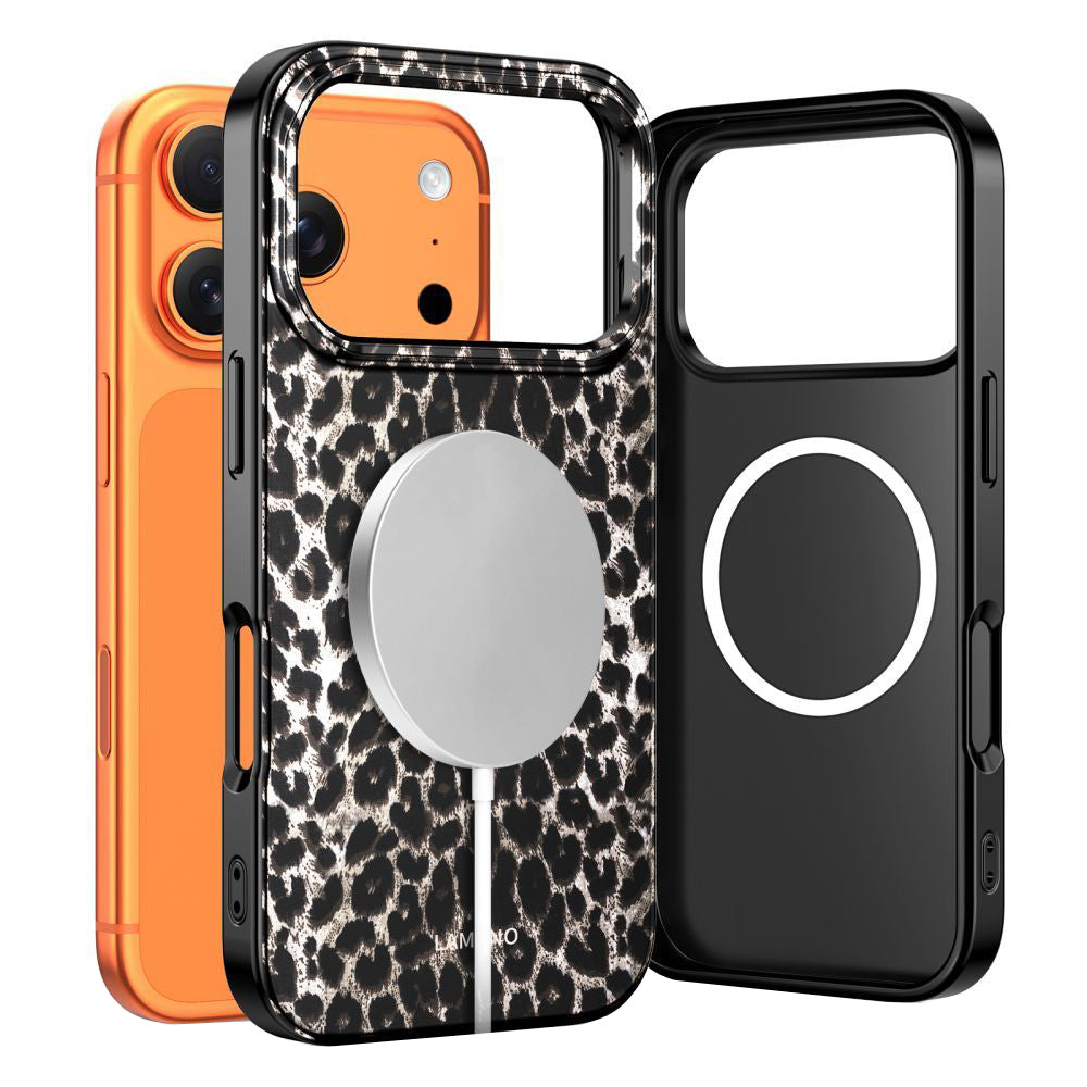 Ovitek MagSafe za Apple iPhone 17 Pro, Tech-Protect, Lamano Leopard, Črn