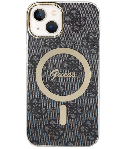 Ovitek MagSafe za Apple iPhone 15, Guess, 4G IML, Črn GUHMP15SH4STK