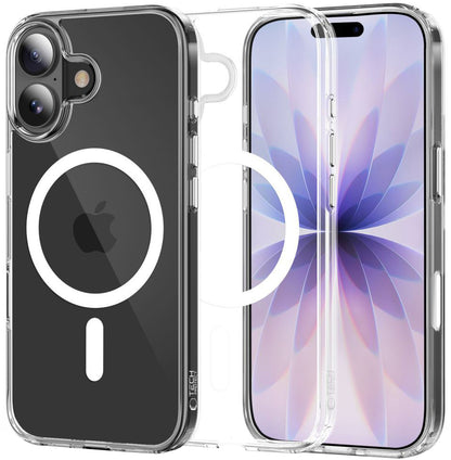 Ovitek MagSafe za Apple iPhone 17, Tech-Protect, Flexair Hybrid CC, Prozoren