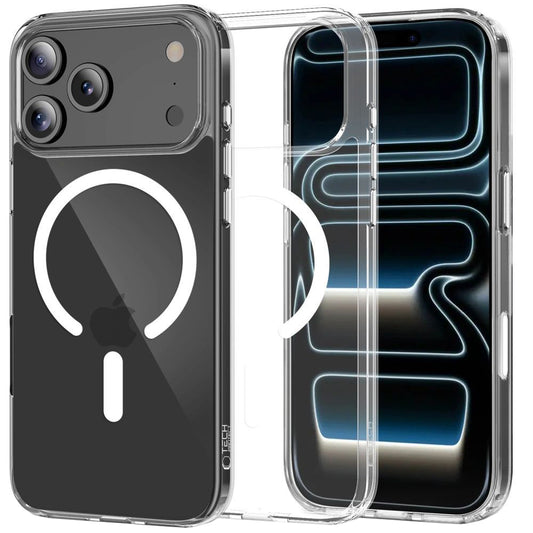 Ovitek MagSafe za Apple iPhone 17 Pro Max, Tech-Protect, Flexair Hybrid CC, Prozoren