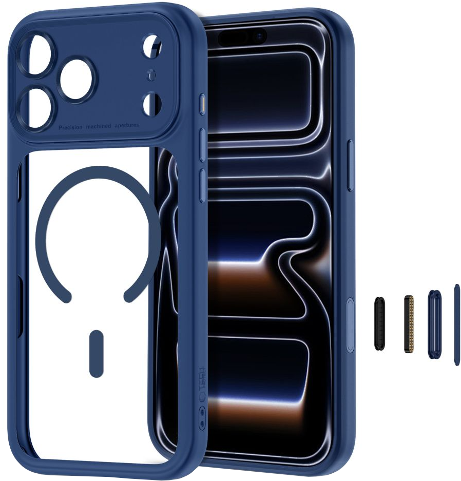 MagSafe ovitek za Apple iPhone 18 Pro Max / 17 Pro Max, Tech-Protect, MagPeak CC, mornarsko modra