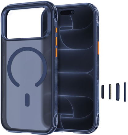 Ovitek MagSafe za Apple iPhone 18 Pro / 17 Pro, Tech-Protect, MagAir CC, Mat mornarsko modra