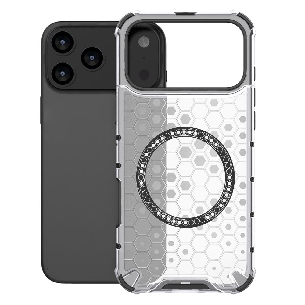 Ovitek MagSafe za Apple iPhone 17 Pro Max, Techsuit, HoneyComb Shield, Bela