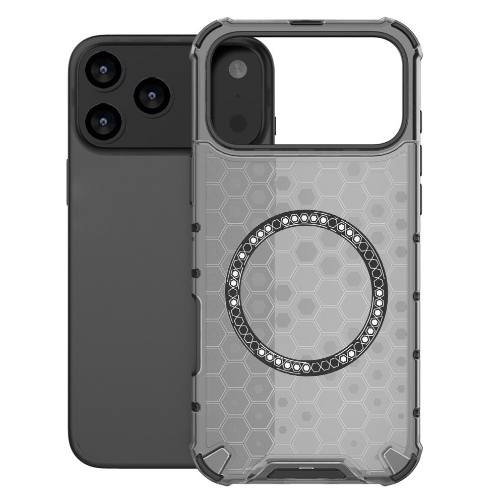 Ovitek MagSafe za Apple iPhone 17 Pro Max, Techsuit, HoneyComb Shield, Črn