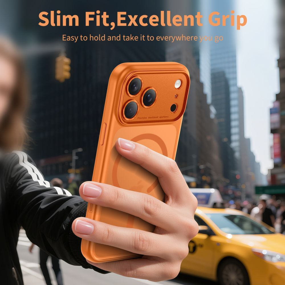 Ovitek MagSafe za Apple iPhone 17 Pro Max, Tech-Protect, MagPeak, Mat Oranžen