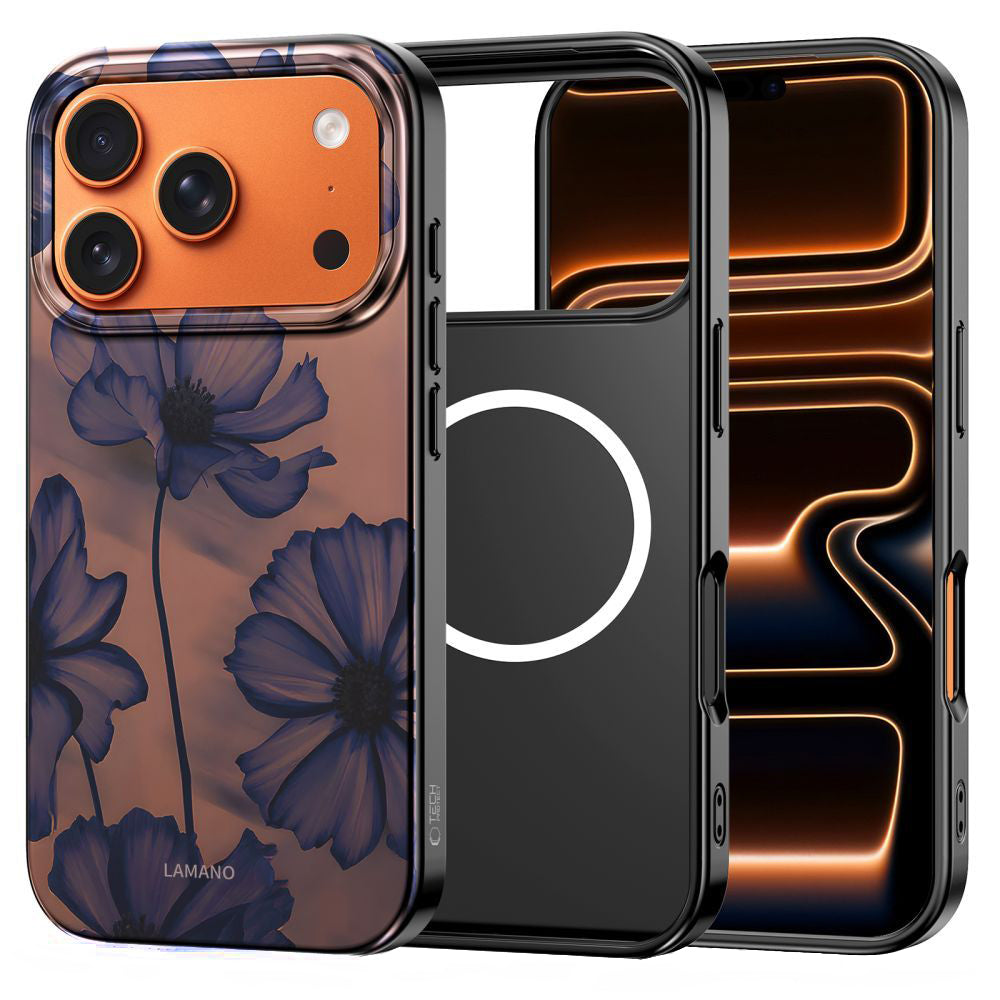 Ovitek MagSafe za Apple iPhone 17 Pro Max, Tech-Protect, Lamano Velvet Night, Črn