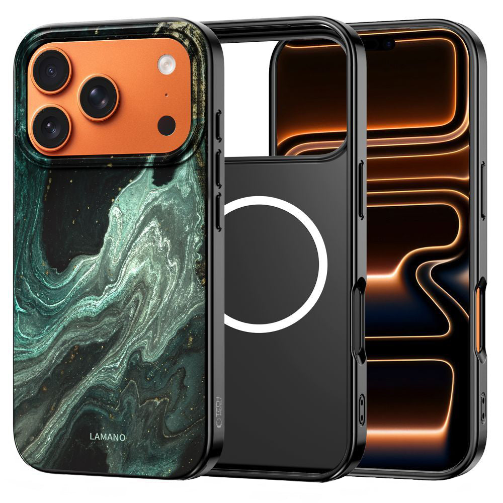Ovitek MagSafe za Apple iPhone 17 Pro Max, Tech-Protect, Lamano Aura, Zelen