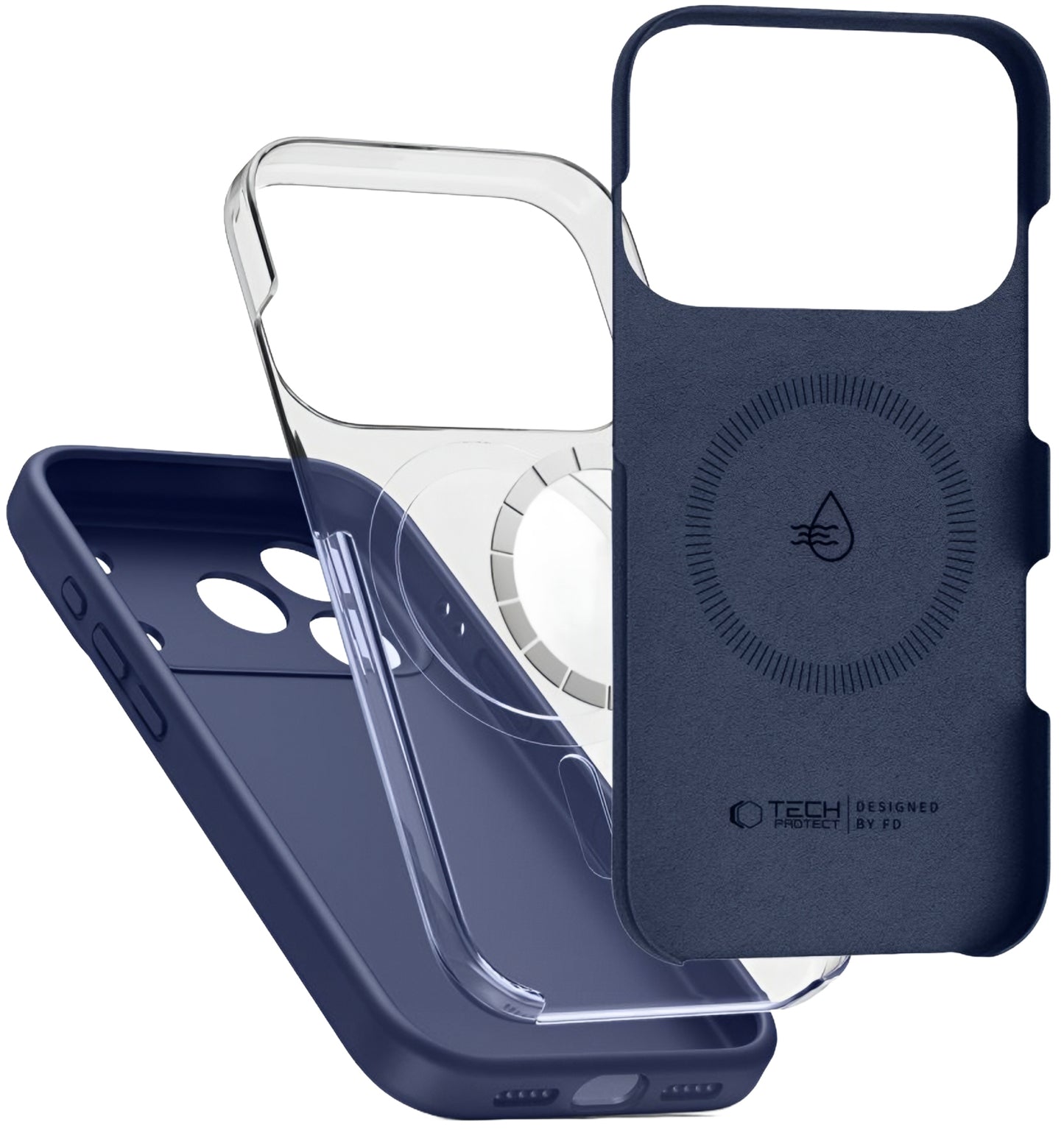 Ovitek MagSafe za Apple iPhone 17 Pro, Tech-Protect, Silikon, Temno modra