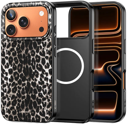 Ovitek MagSafe za Apple iPhone 17 Pro, Tech-Protect, Lamano Leopard, Črn