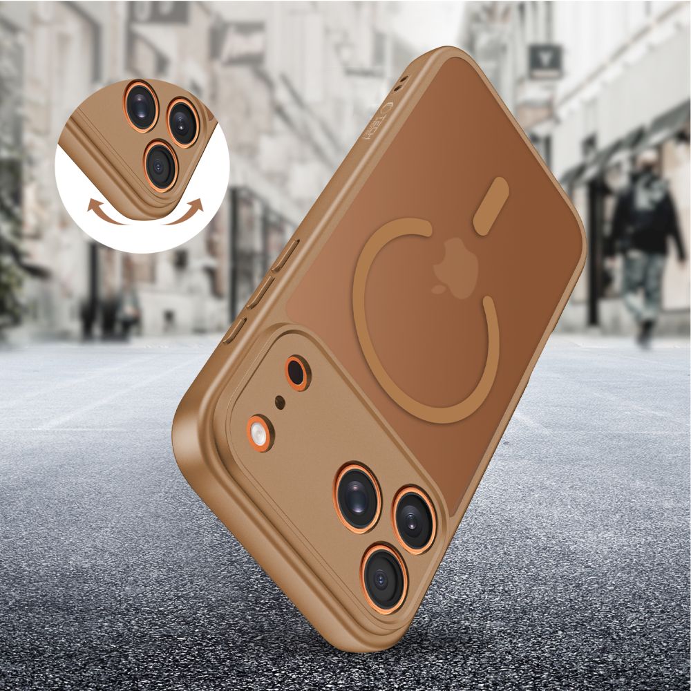 Ovitek MagSafe za Apple iPhone 17 Pro Max, Tech-Protect, BasicMag, Mat rjava